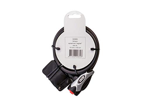 Simson Bicycle Gear Lock Cable Regular Size Flexible Two Compact Spare Keys Included, Clear
