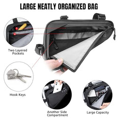 WOTOW 2L Water-Resistant Reflective Triangle Bike Frame Bag