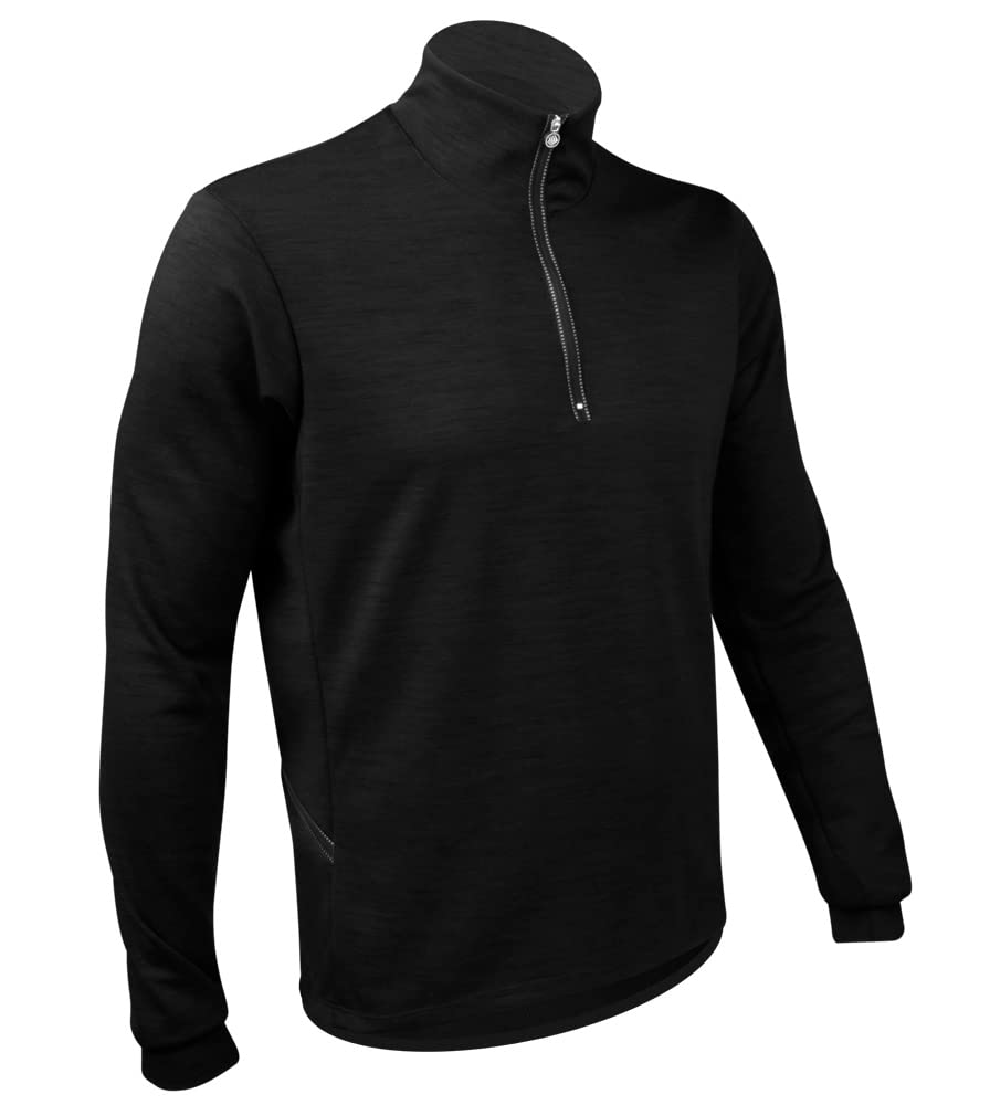 AERO|TECH|DESIGNS | Men's Long Sleeve Merino Wool Jersey | High Collar Performance Wool Blend Pullover | Made in USA