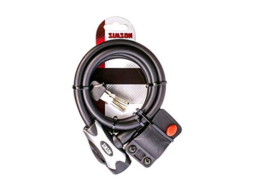 Simson Bicycle Gear Lock Cable Regular Size Flexible Two Compact Spare Keys Included, Clear