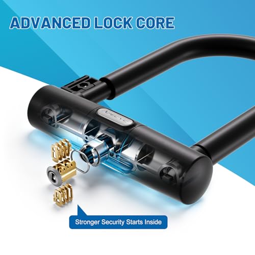 APECYC Bike Lock Heavy Duty Anti Theft U Lock with 4FT Cable for Bicycle
