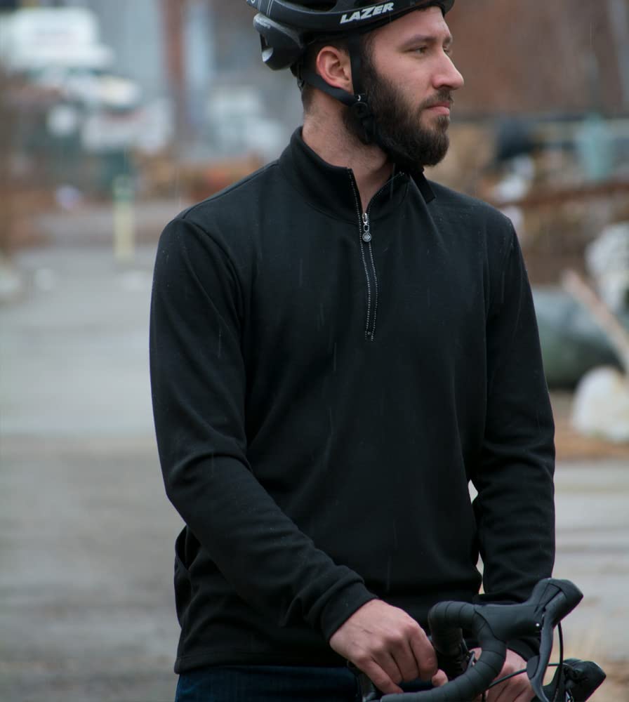 AERO|TECH|DESIGNS | Men's Long Sleeve Merino Wool Jersey | High Collar Performance Wool Blend Pullover | Made in USA
