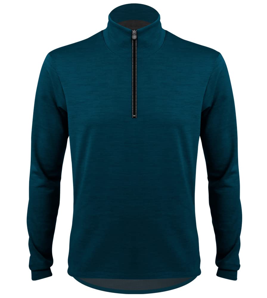 AERO|TECH|DESIGNS | Men's Long Sleeve Merino Wool Jersey | High Collar Performance Wool Blend Pullover | Made in USA