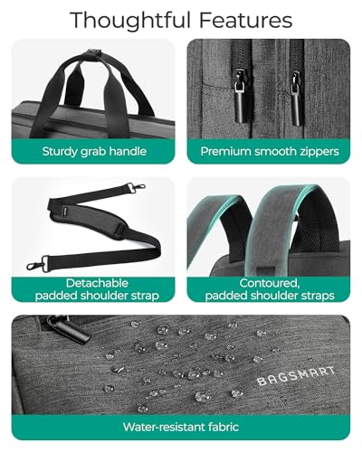 BAGSMART Laptop Bag 17.3 Inch, Laptop Briefcase for Men, Water Resistant Durable Messenger Bag Work Bag Travel Business
