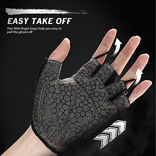 HTZPLOO Anti-Slip Padded Half-Finger Cycling Gloves