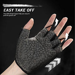 HTZPLOO Anti-Slip Padded Half-Finger Cycling Gloves
