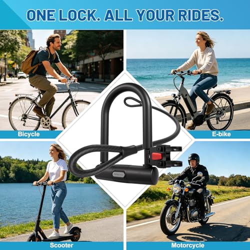 APECYC Heavy-Duty Anti-Theft Bike U-Lock with 4FT Cable