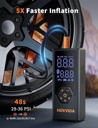 HOVVIDA 150 PSI Portable Tire Inflator with Digital Gauge