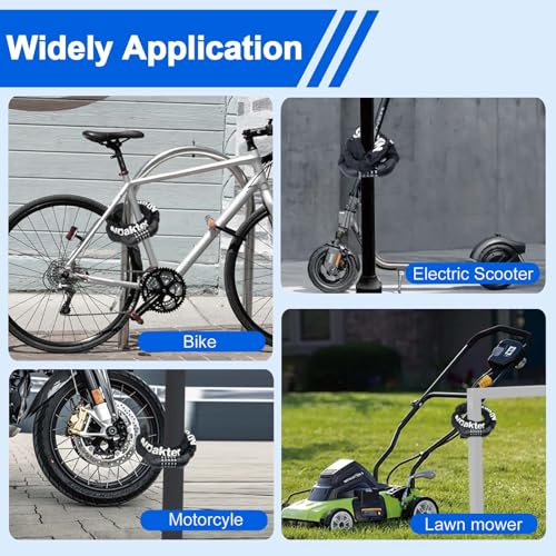 NDakter Bike Lock, 5 Digit Combination Heavy Duty Anti Theft Bicycle Chain Lock, 2.62/3.2/4.27/5/6Ft Long, High Security Resettable, Suitable for Bike, Scooter, Door, Gate, Fence-4/6mm Thick
