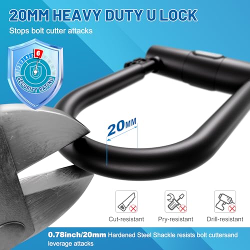 APECYC Heavy-Duty Anti-Theft Bike U-Lock with 4FT Cable