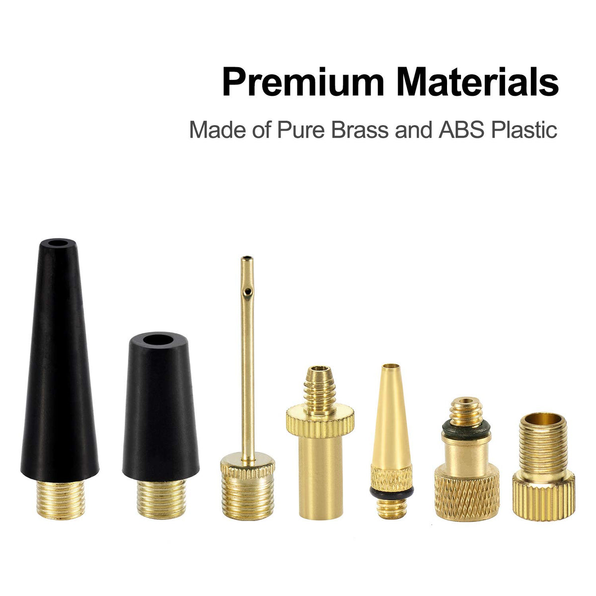YASI 16-Piece Brass Bike Valve Adapter & Inflation Kit