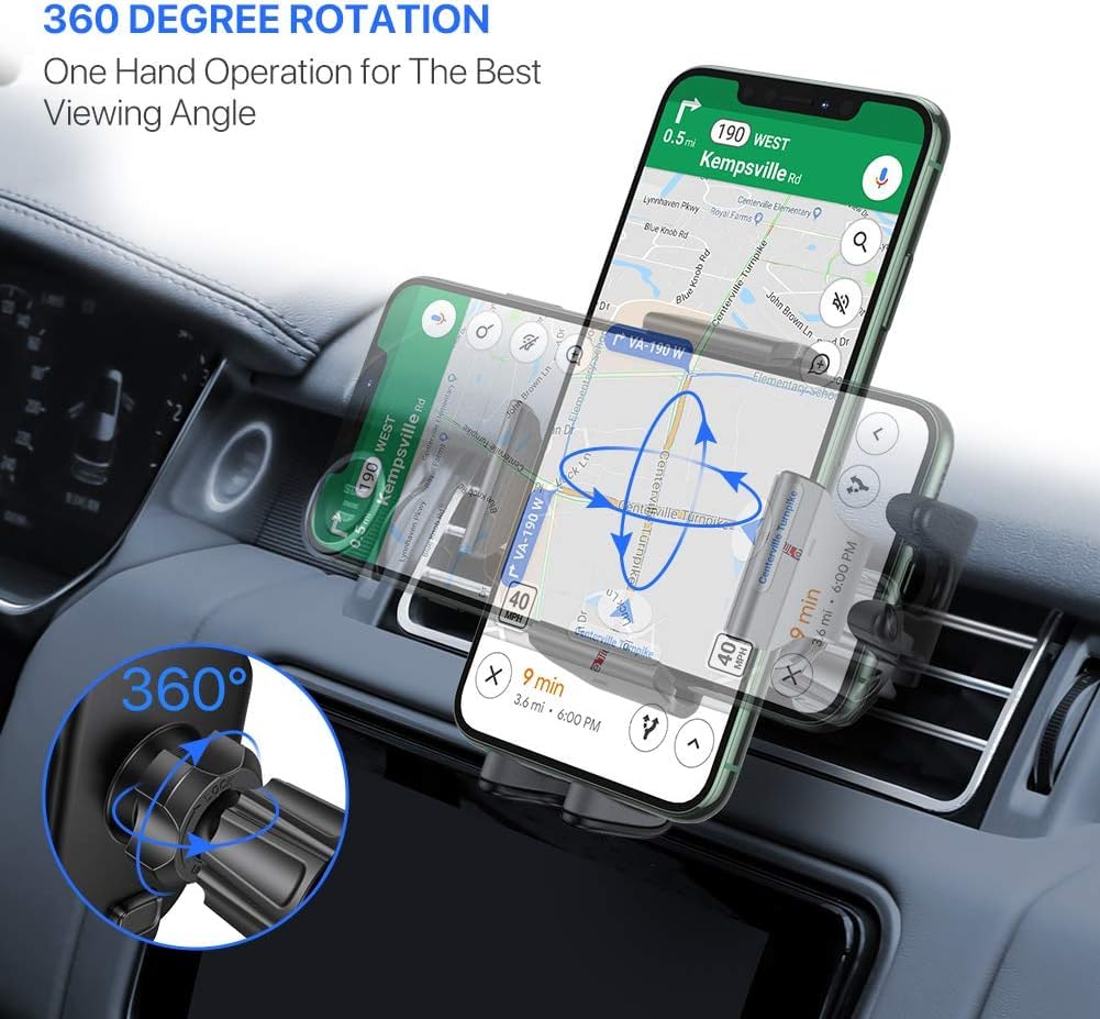 Miracase Universal Air Vent Car Phone Mount with Metal Hook