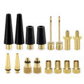 YASI 16-Piece Brass Bike Valve Adapter & Inflation Kit
