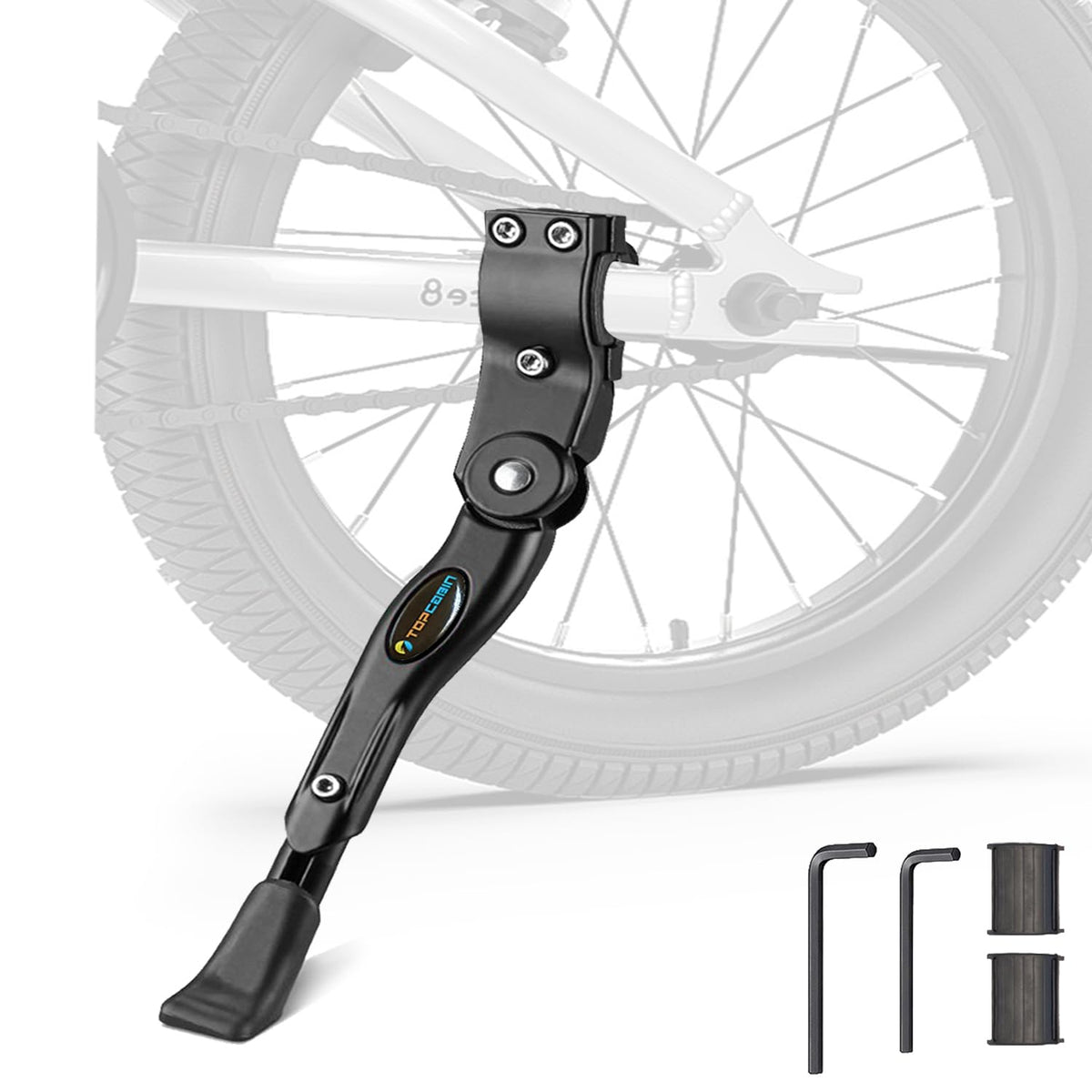 TOPCABIN Adjustable Aluminum Bike Kickstand for 22–28" Bikes