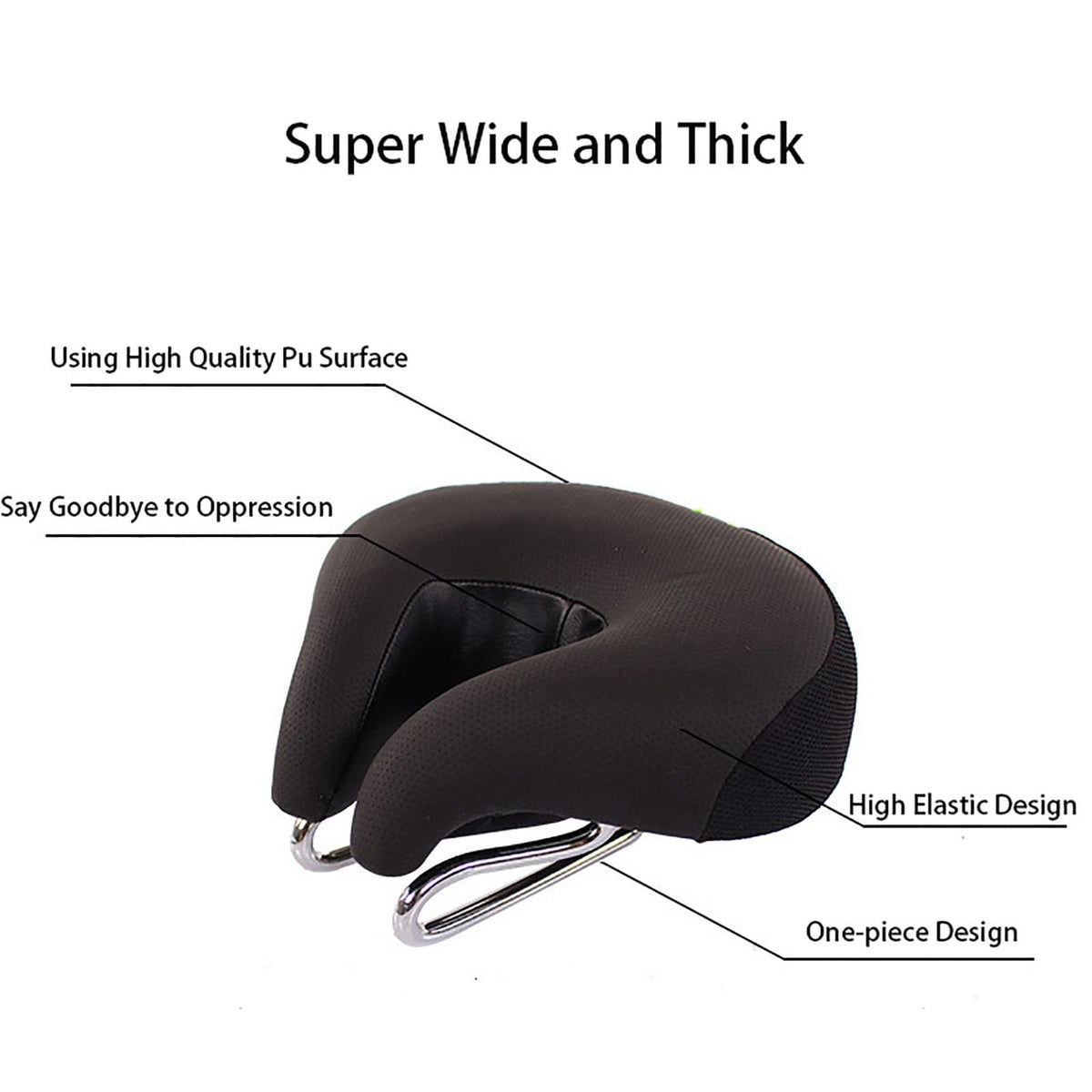 Ergonomic Noseless Bike Saddle with Breathable Cushion