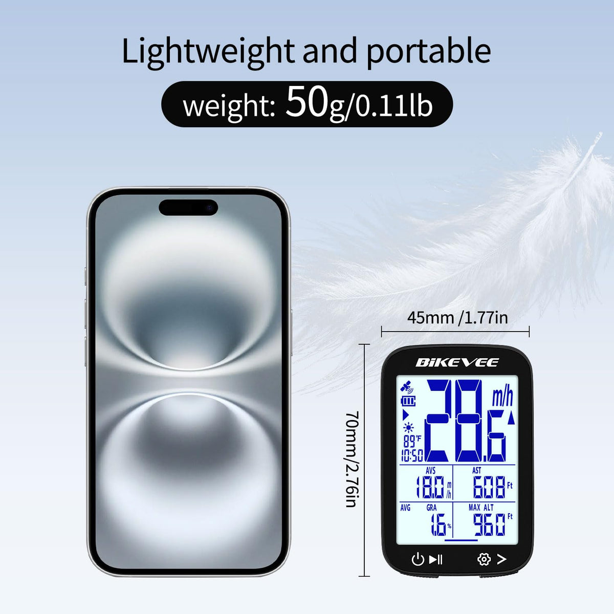 Bikevee GPS Bike Computer with 2.4" Display & IPX7 Rating