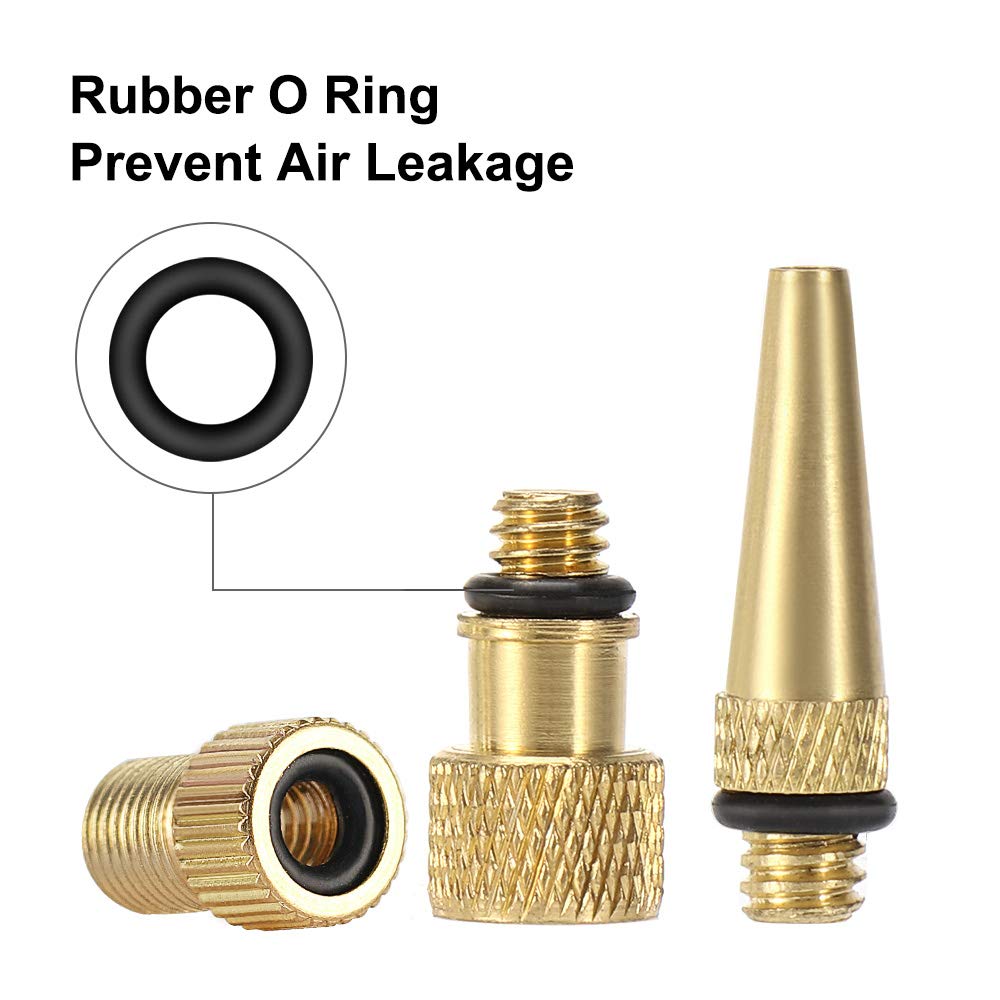 YASI 16-Piece Brass Bike Valve Adapter & Inflation Kit