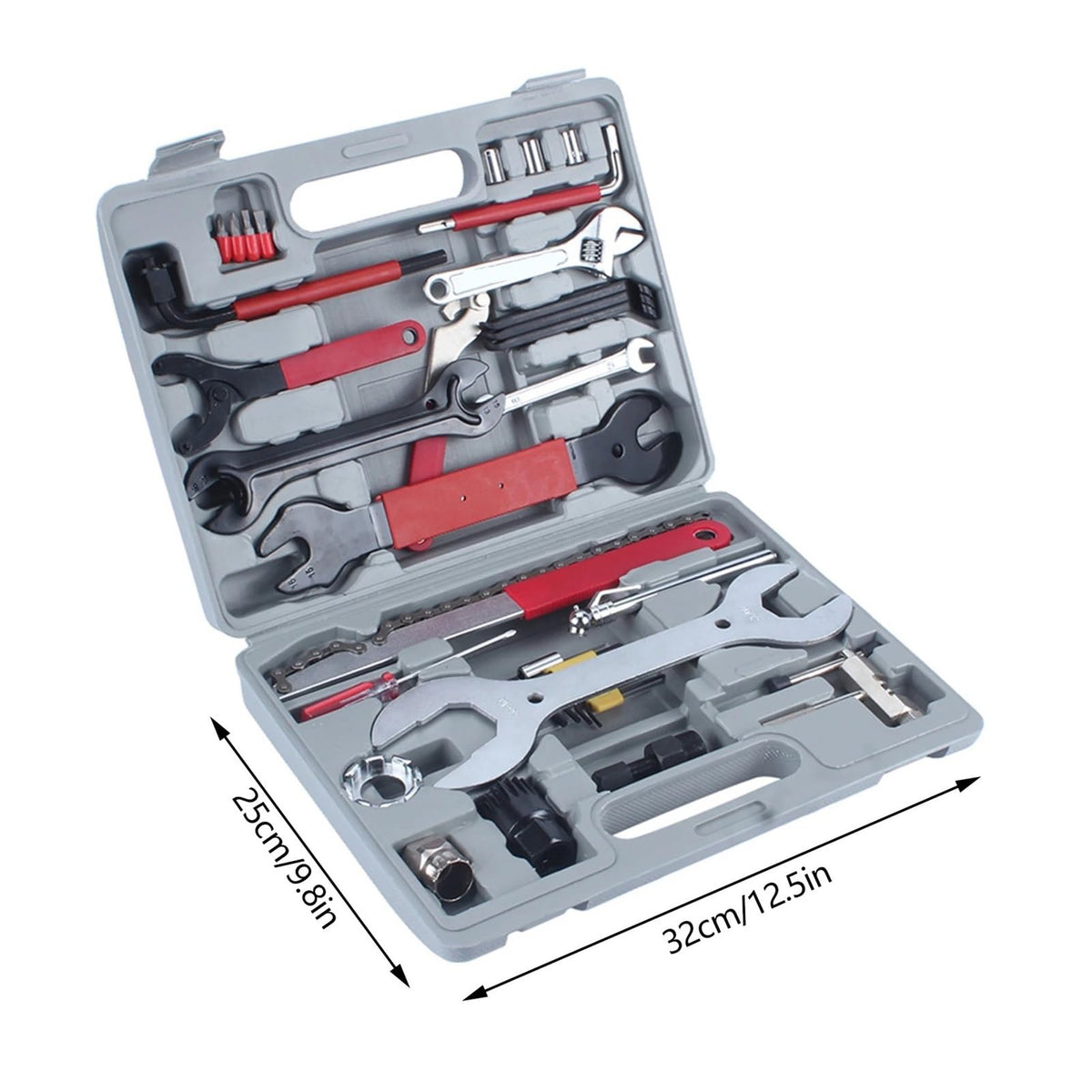 44-Piece Mountain Bike Repair Tool Kit with Tire Pump