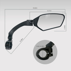 TXZSXS 360° Adjustable HD Convex Handlebar Bike Mirrors Pair