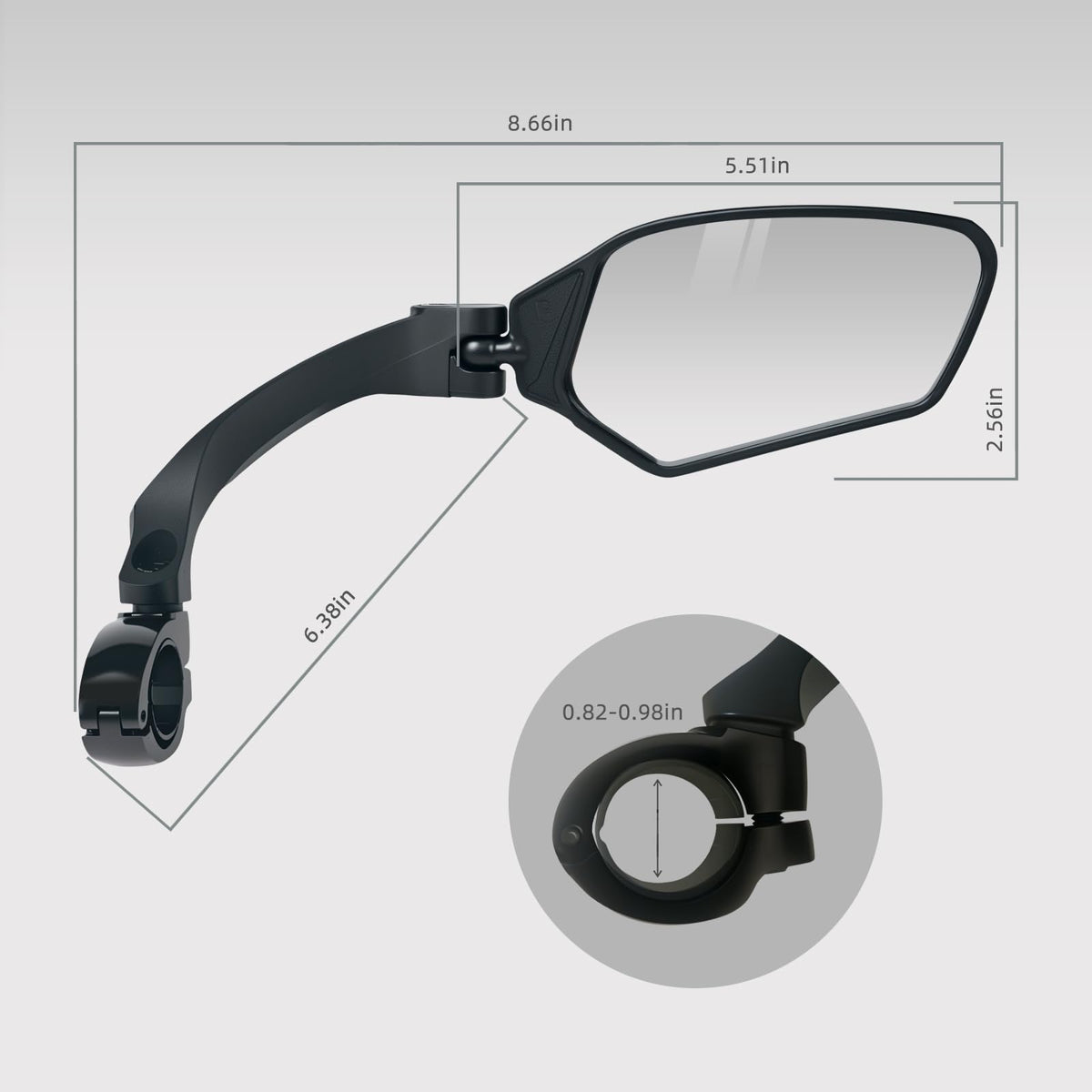 TXZSXS 360° Adjustable HD Convex Handlebar Bike Mirrors Pair