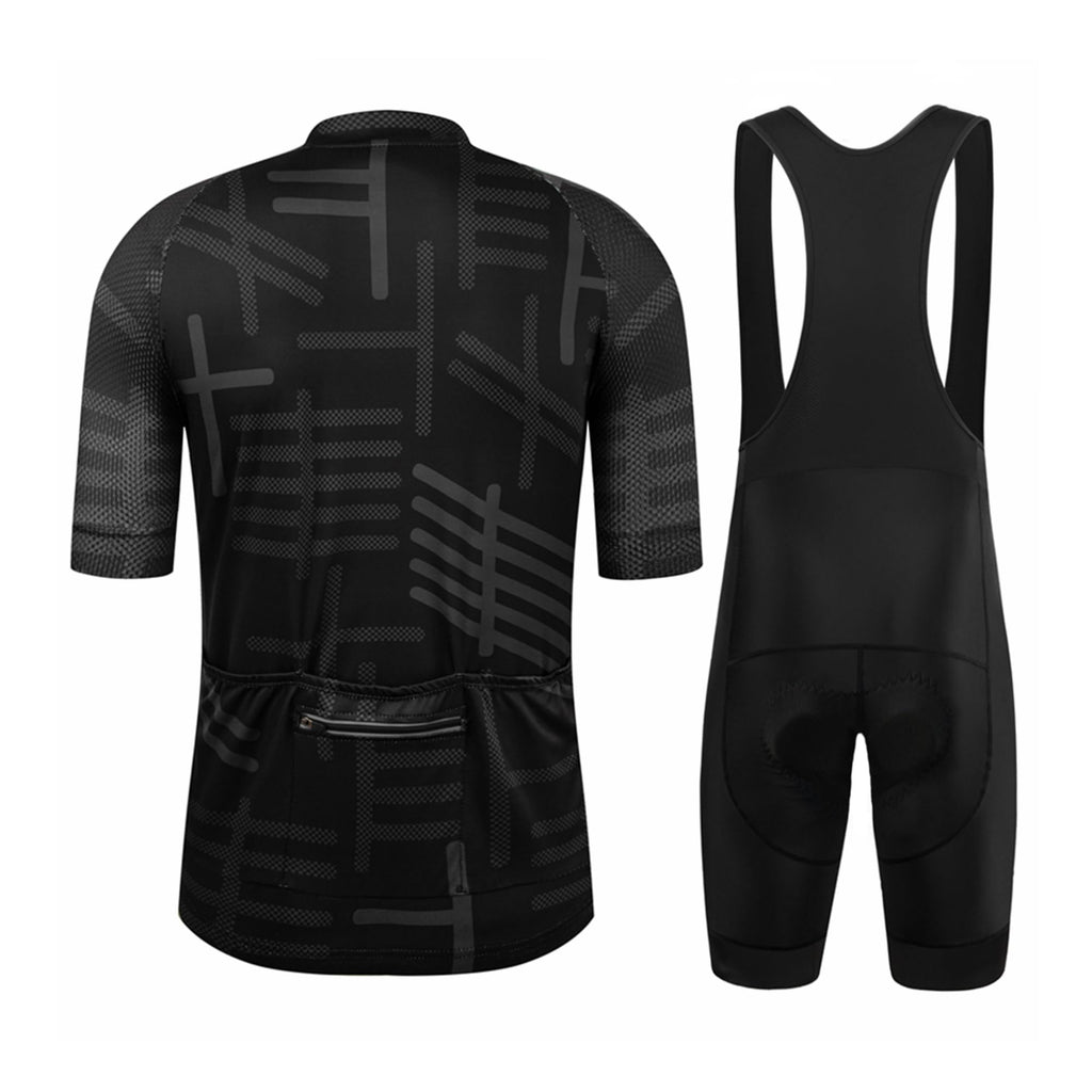 GCRFL Men's Cycling Jersey Set Road Bike Shorts Sleeves Jersey Zipper Pokcet Bib Shorts with Padded, Cycling Clothing kit Men