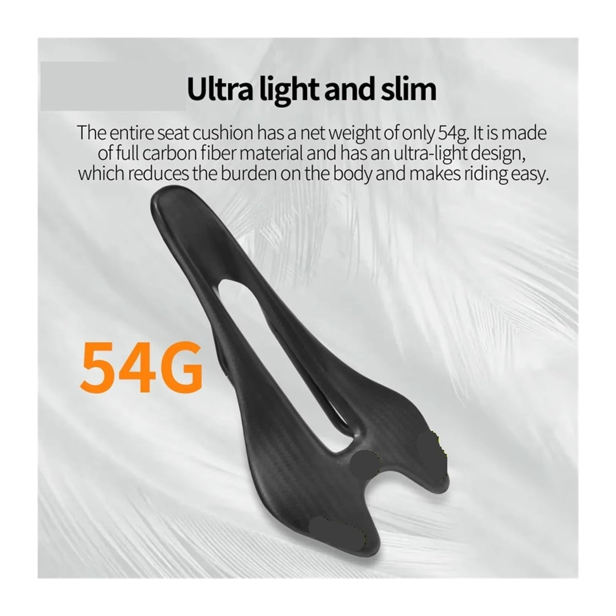 TYEMLM 54g Ultralight Full Carbon Fiber Road Bike Saddle