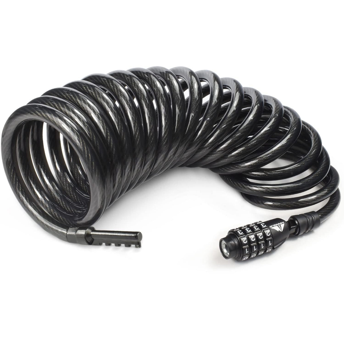 MARQUE Combination Bike Lock Cable- 3/8 inch (5FT, 10FT, 15FT, 25FT) Resettable Combination Lock, Anti-Theft Coiled Security Cable for Bicycles, Kayaks, Paddle Boards, Gates and Outdoor Gear
