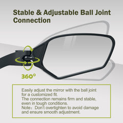TXZSXS 360° Adjustable HD Convex Handlebar Bike Mirrors Pair