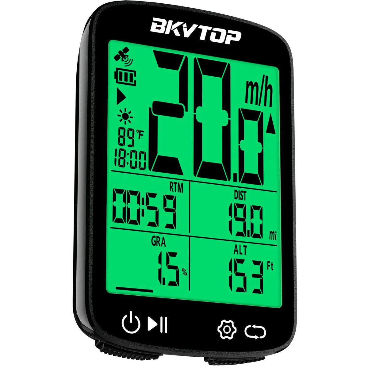 BKVTOP Wireless GPS Bike Computer with 2.4" IPX7 Display