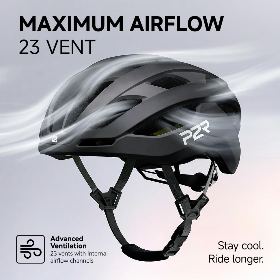 P2R A20 MIPS Bike Helmet for Teens and Adults with Rear LED Light