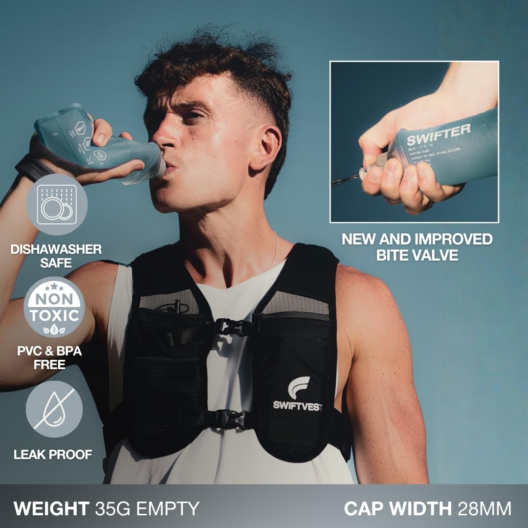 SWIFTER 2-Pack 250ml Collapsible Running Hydration Flasks