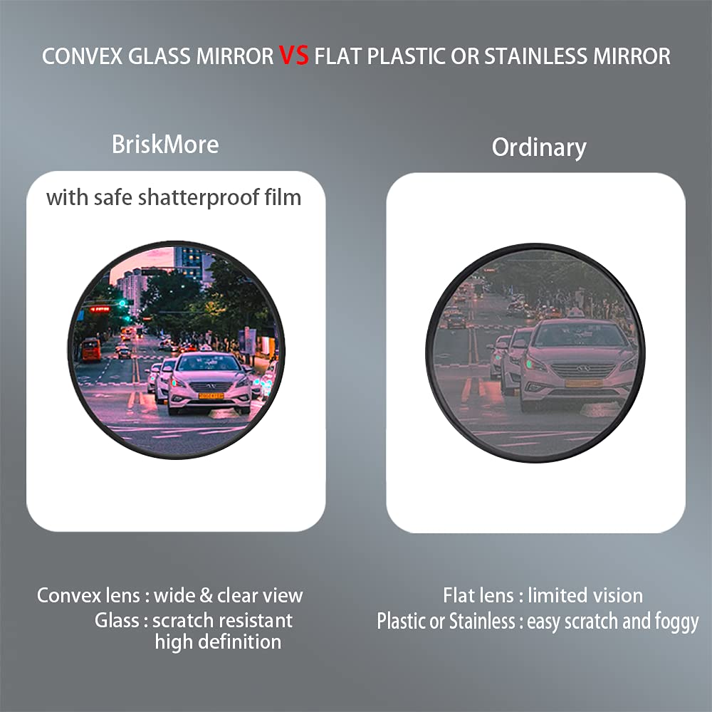 BriskMore HD Convex Glass Bar End Bicycle Rearview Mirror