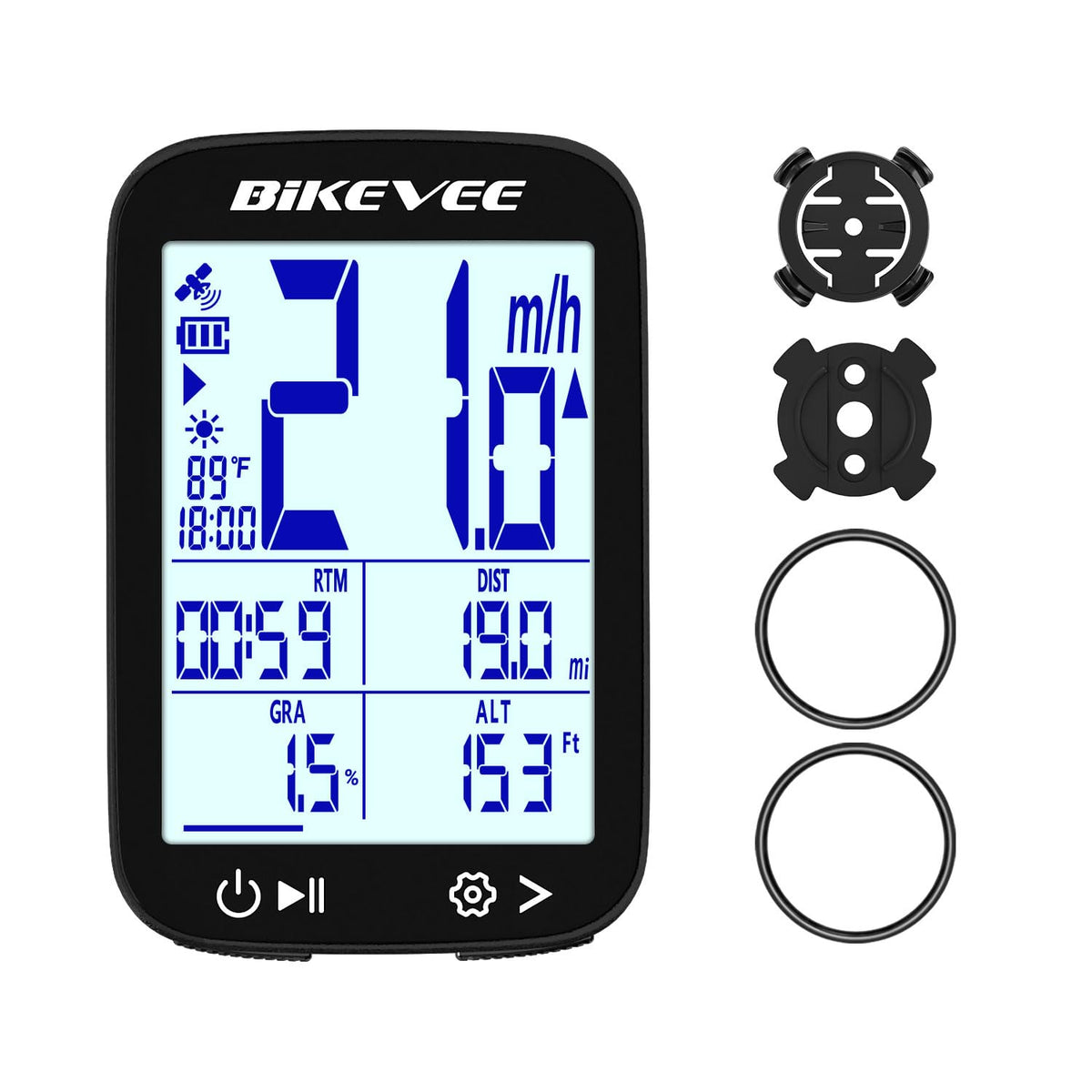 Bikevee GPS Bike Computer with 2.4" Display & IPX7 Rating