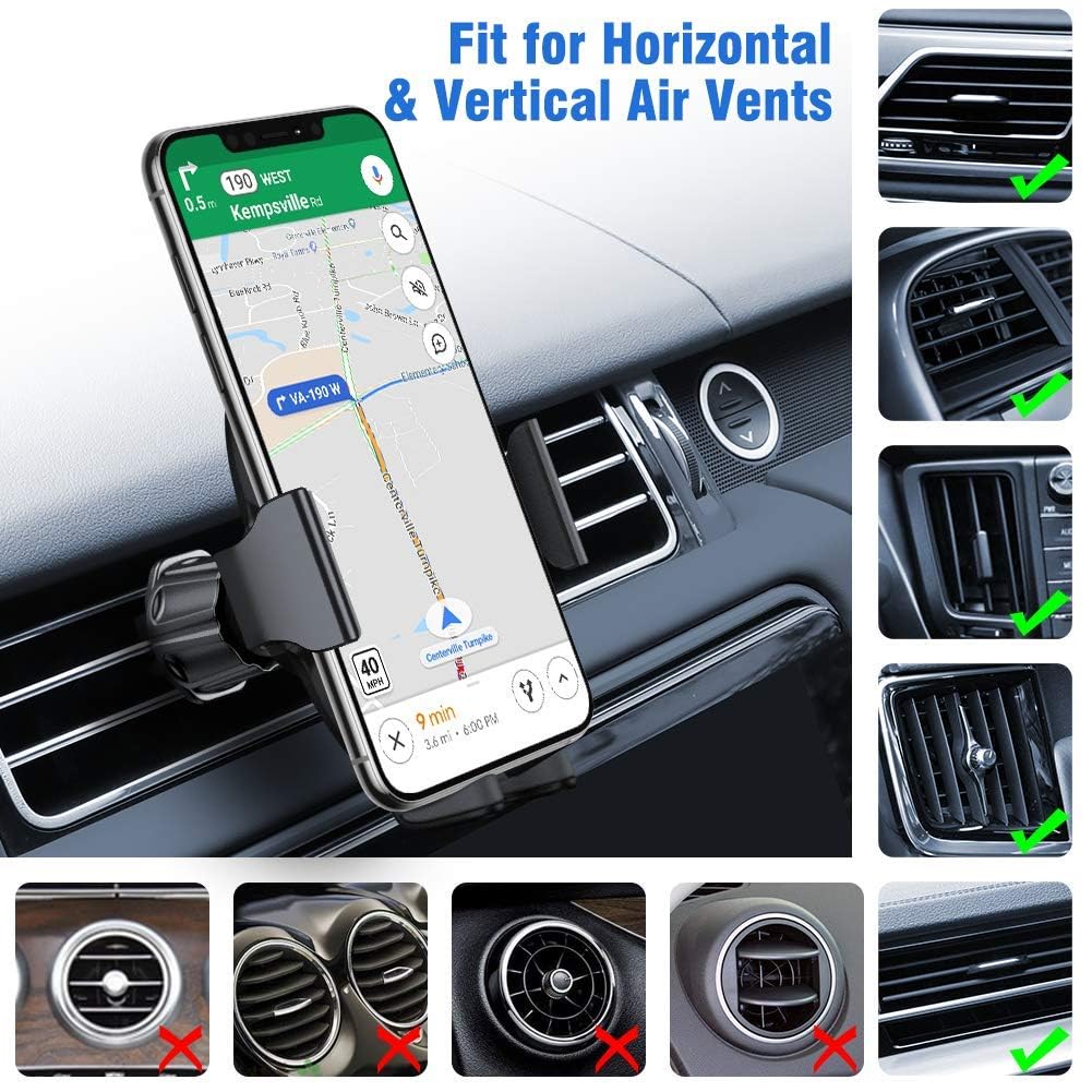 Miracase Universal Air Vent Car Phone Mount with Metal Hook