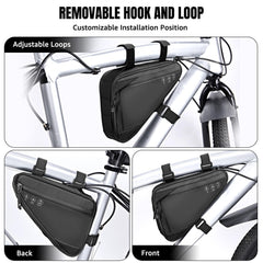 WOTOW 2L Water-Resistant Reflective Triangle Bike Frame Bag