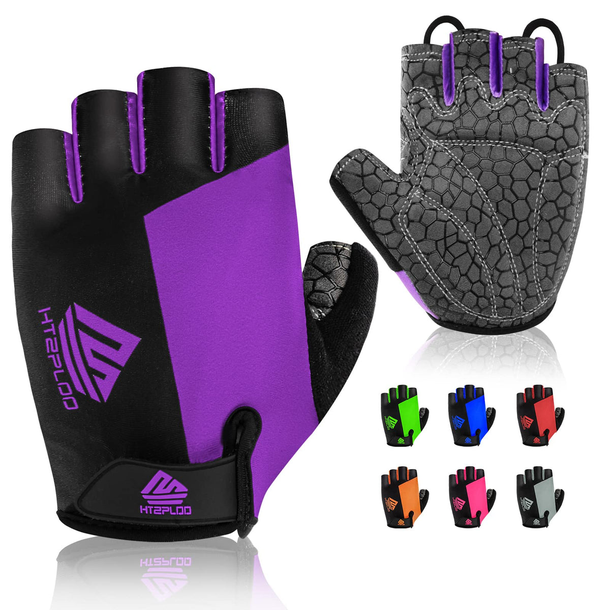 HTZPLOO Anti-Slip Padded Half-Finger Cycling Gloves