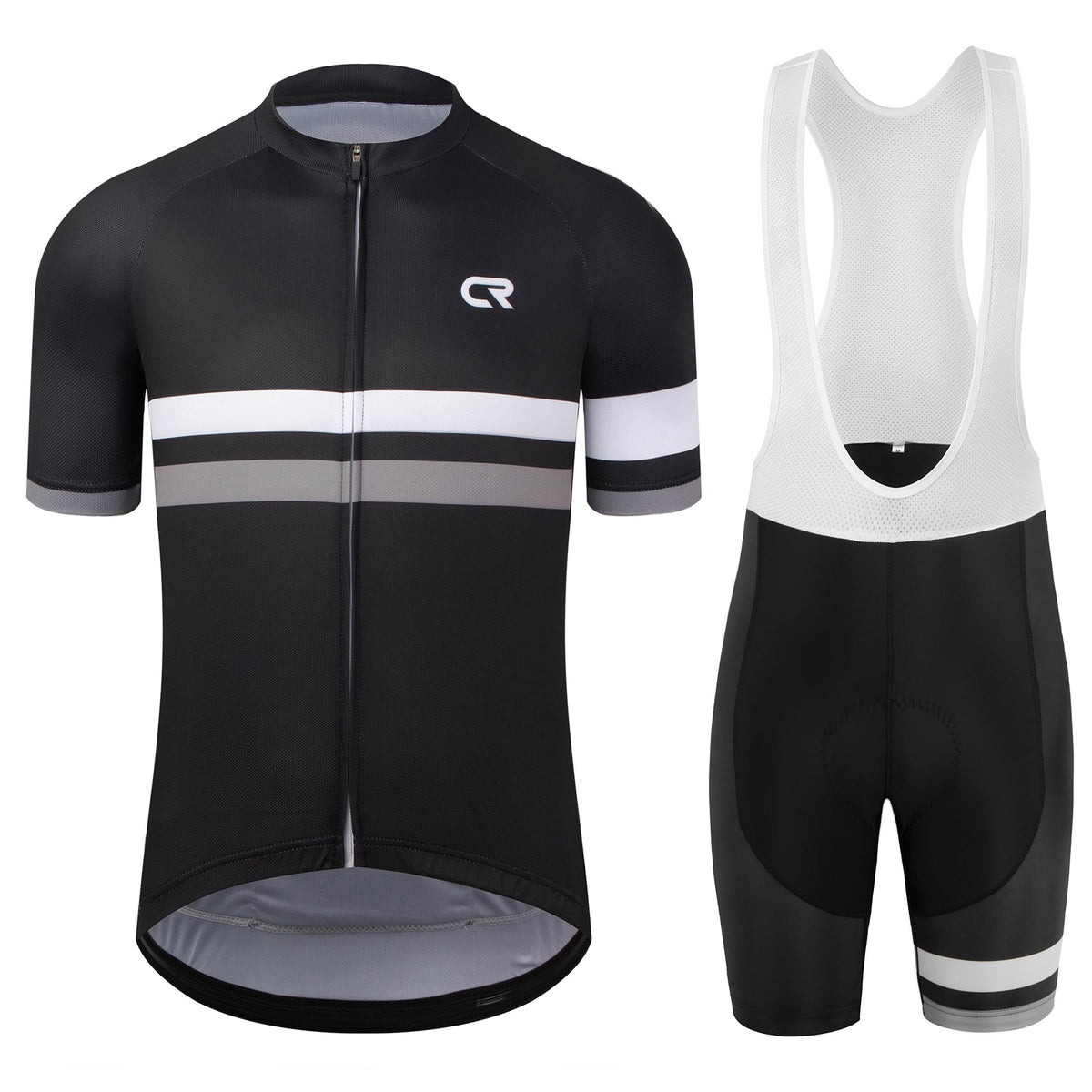 Coconut Ropamo CR Men's Cycling Jersey Set Road Bike Jersey Zipper Pocket Short Sleeves Cycling Kits Bib Shorts 3D Padded