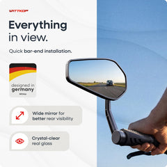 WITTKOP 360° Rotating Foldable Handlebar Bike Mirror