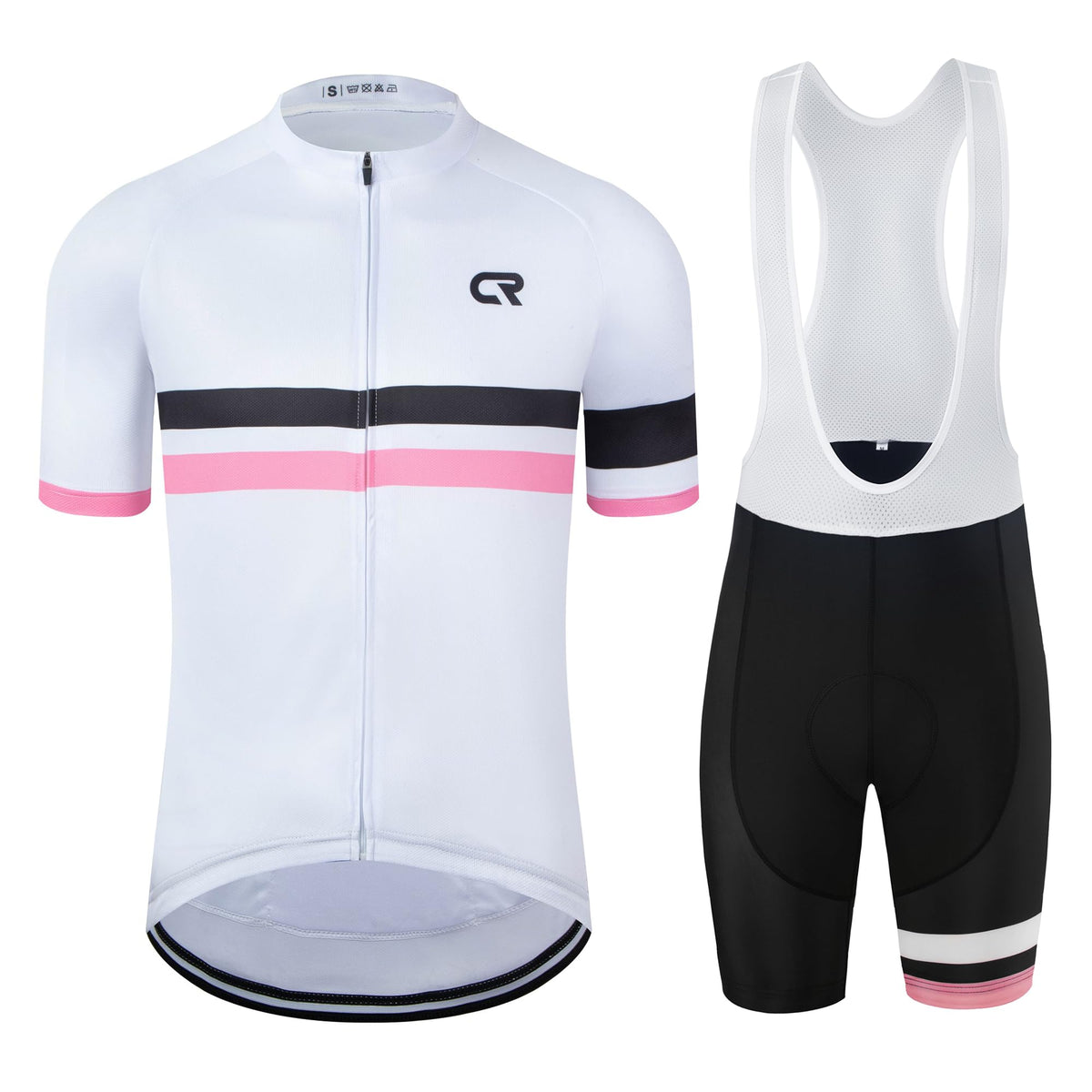 Coconut Ropamo CR Men's Cycling Jersey Set Road Bike Jersey Zipper Pocket Short Sleeves Cycling Kits Bib Shorts 3D Padded
