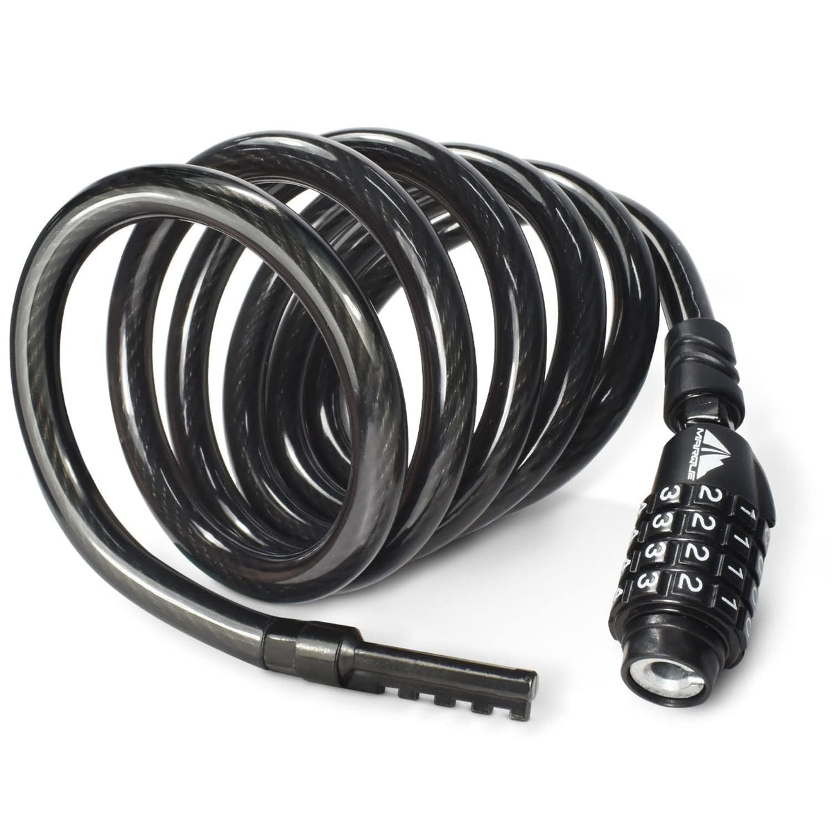 MARQUE Combination Bike Lock Cable- 3/8 inch (5FT, 10FT, 15FT, 25FT) Resettable Combination Lock, Anti-Theft Coiled Security Cable for Bicycles, Kayaks, Paddle Boards, Gates and Outdoor Gear