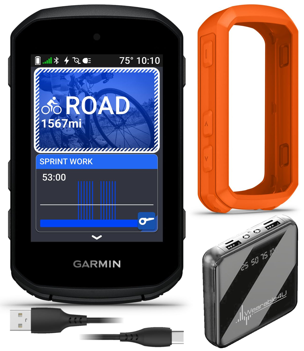 Garmin Edge 550 GPS Bike Computer with Case & Power Bank