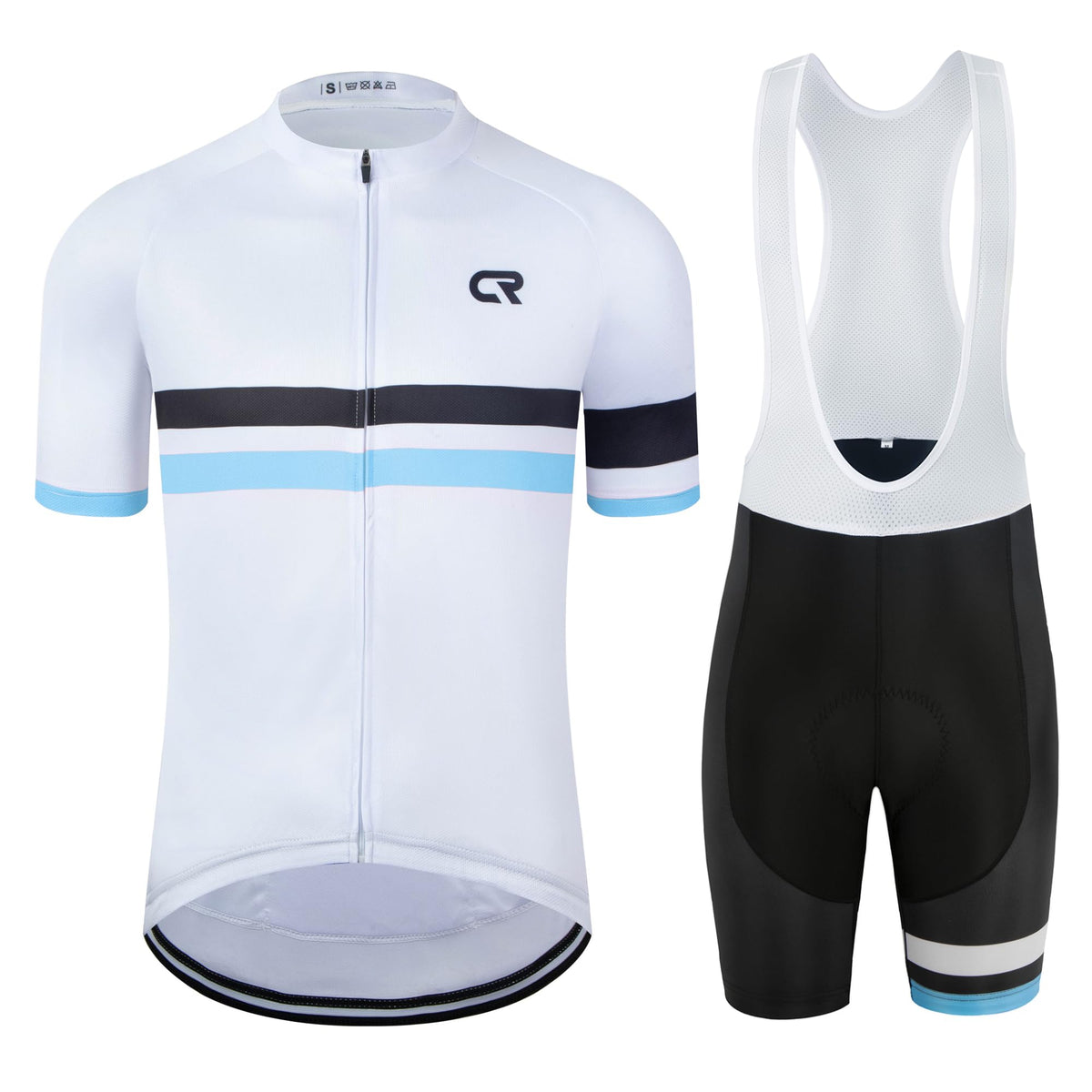 Coconut Ropamo CR Men's Cycling Jersey Set Road Bike Jersey Zipper Pocket Short Sleeves Cycling Kits Bib Shorts 3D Padded