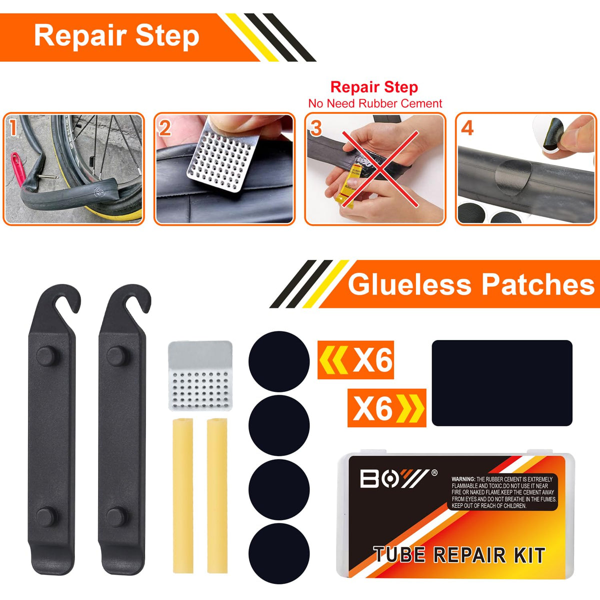 Bicycle Repair Bag with Tire Pump, Portable Tool Kit for Camping Travel