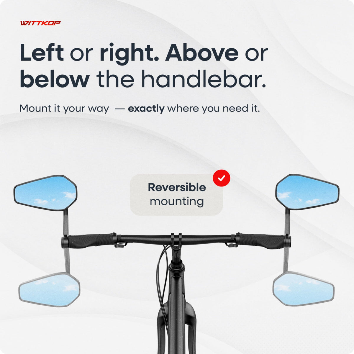 WITTKOP 360° Rotating Foldable Handlebar Bike Mirror