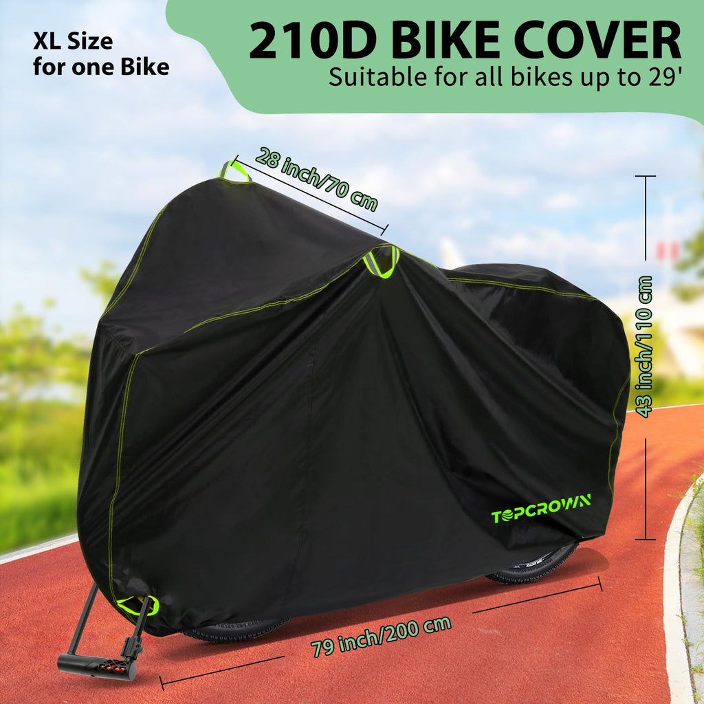 Topcrown Waterproof Outdoor Bike Cover for 1–3 Bicycles