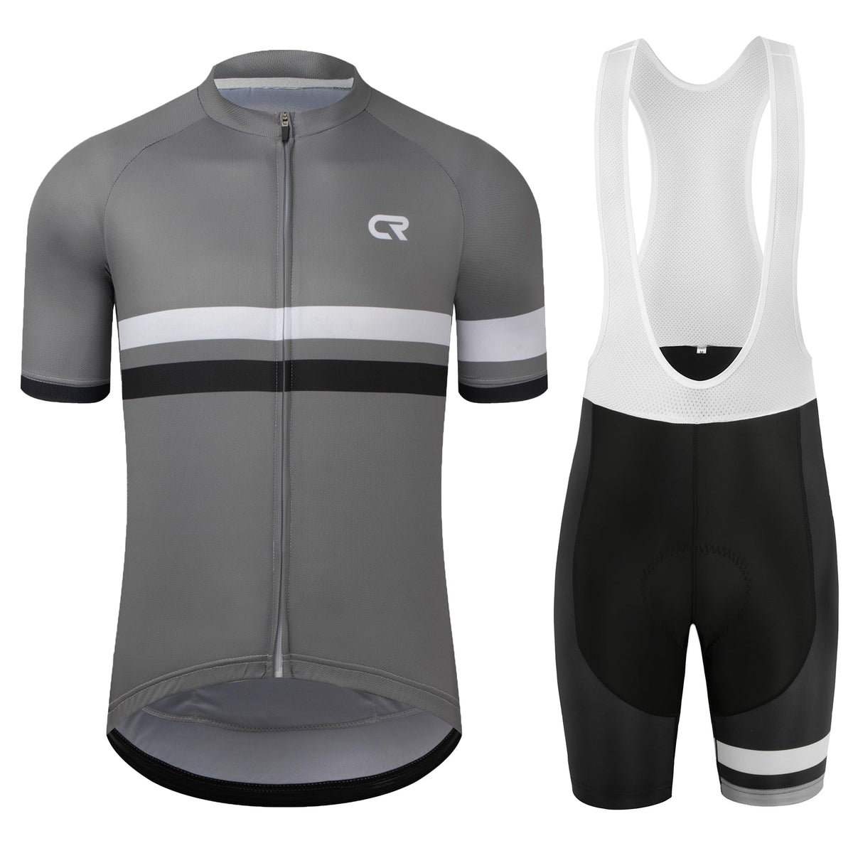 Coconut Ropamo CR Men's Cycling Jersey Set Road Bike Jersey Zipper Pocket Short Sleeves Cycling Kits Bib Shorts 3D Padded