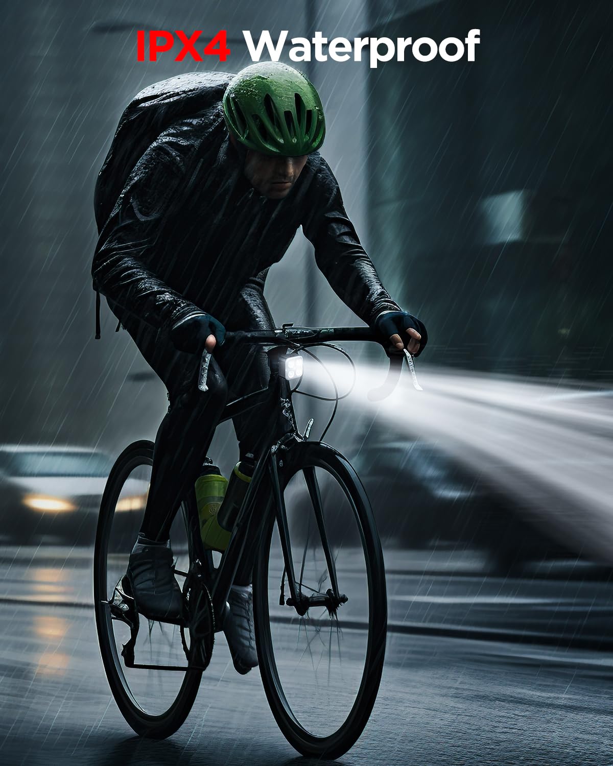 Akale Bike Lights Set, Rechargeable Bicycle Lights Front and Rear, 4 Light Mode Options, Bike Headlight, IPX4 Waterproof, Easy to Install for Men Women Road