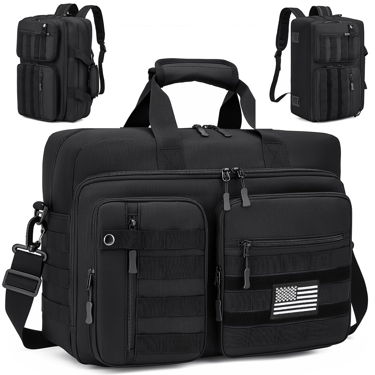 Tactical Laptop Bag for Men, 17.3 In Military Messenger Briefcase Backpack