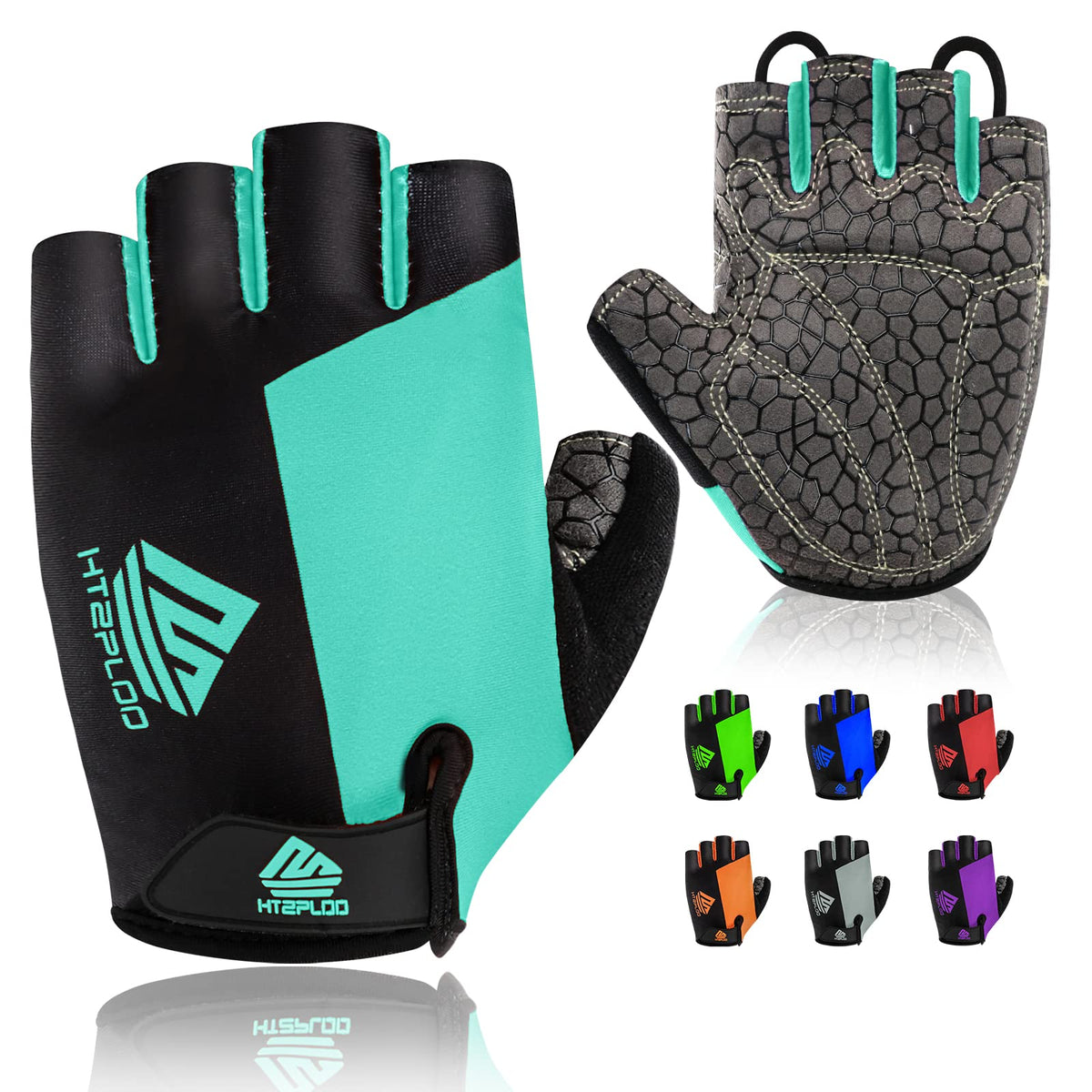 HTZPLOO Anti-Slip Padded Half-Finger Cycling Gloves
