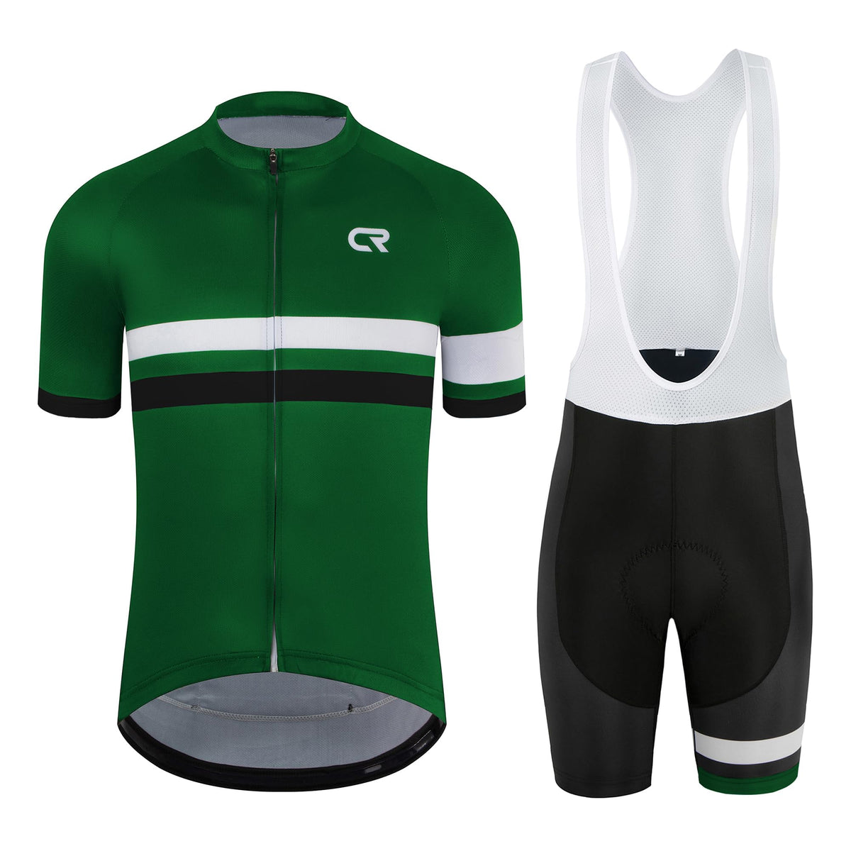 Coconut Ropamo CR Men's Cycling Jersey Set Road Bike Jersey Zipper Pocket Short Sleeves Cycling Kits Bib Shorts 3D Padded